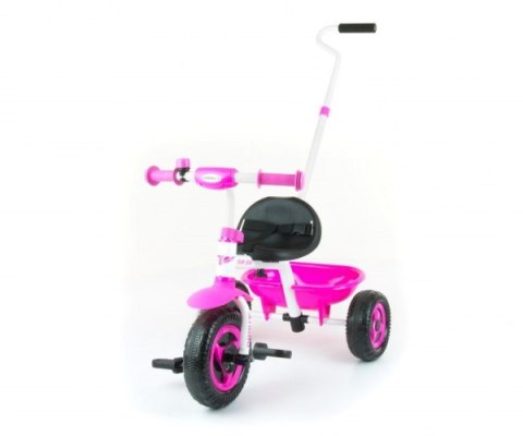 Milly Mally Rowerek trójkołowy Turbo Pink Różowy dzwonek pasy bezpieczeństwa regulacja siedziska koszyk na zabawki 18 m+ Milly Mally Rowerek trójkołowy Turbo Pink Różowy dzwonek pasy bezpieczeństwa regulacja siedziska koszyk na zabawki 18 m+