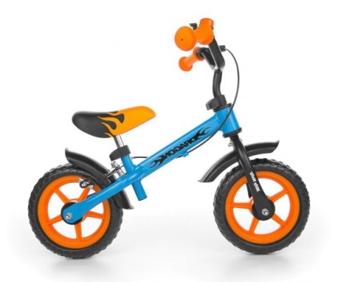 Milly Mally Rowerek biegowy Dragon z hamulcem blue-orange regulacja wysokości siodełka i kierownicy ogranicznik skrętu dzwonek Milly Mally Rowerek biegowy Dragon z hamulcem blue-orange regulacja wysokości siodełka i kierownicy ogranicznik skrętu dzwonek