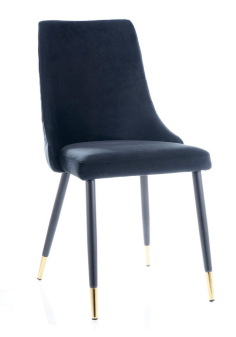 SIGNAL KRZESŁO PIANO VELVET CZARNY/ZŁOTY STELAŻ/CZARNY BLUVEL 19 SIGNAL KRZESŁO PIANO VELVET CZARNY/ZŁOTY STELAŻ/CZARNY BLUVEL 19