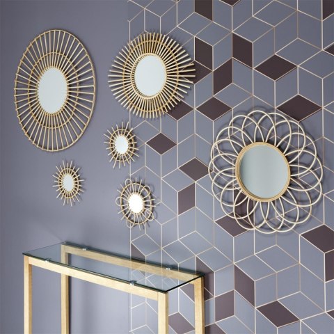 Intesi Lustro Zestaw 3 luster rattanowych okragłe Lipsi kolor naturalny do salonu przedpokoju studia sypialni Intesi Lustro Zestaw 3 luster rattanowych okragłe Lipsi kolor naturalny do salonu przedpokoju studia sypialni