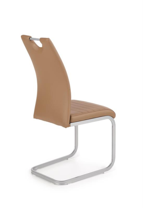 Halmar K371 krzesło na płozach Brązowe ekoskóra/metal Halmar K371 krzesło na płozach Brązowe ekoskóra/metal