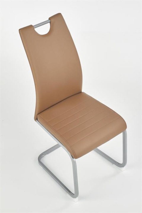 Halmar K371 krzesło na płozach Brązowe ekoskóra/metal Halmar K371 krzesło na płozach Brązowe ekoskóra/metal