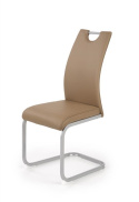 Halmar K371 krzesło na płozach Brązowe ekoskóra/metal