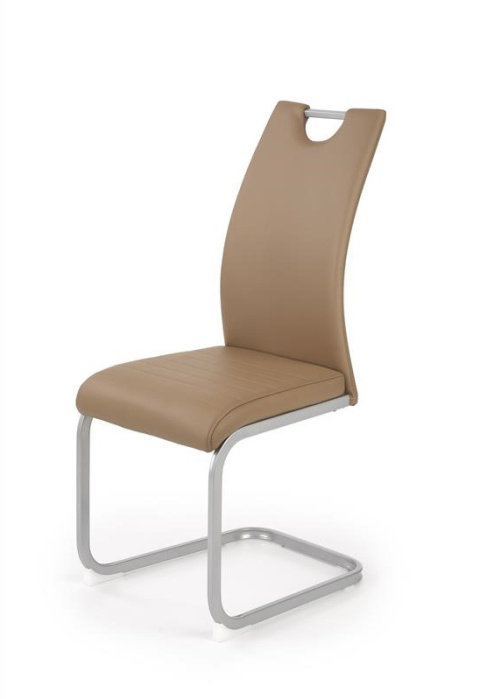 Halmar K371 krzesło na płozach Brązowe ekoskóra/metal Halmar K371 krzesło na płozach Brązowe ekoskóra/metal