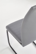 Halmar K371 krzesło do jadalni na płozach Popielate ekoskóra