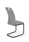 Halmar K371 krzesło do jadalni na płozach Popielate ekoskóra