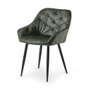 Halmar K418 krzesło ciemny zielony tkanina velvet/czarny Halmar K418 krzesło ciemny zielony tkanina velvet/czarny