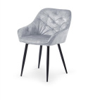 Halmar K418 krzesło popielaty tkanina velvet/czarny