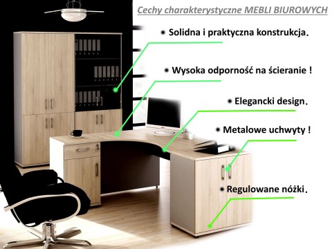 Meble Biurowe Biurko Silver B-100 Dąb Sonoma + Szara platyna Meble Biurowe Biurko Silver B-100 Dąb Sonoma + Szara platyna