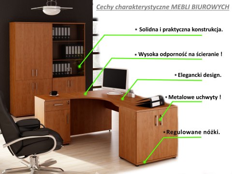 Meble Biurowe Regał Silver R40-5 grusza polna na książki segregatory Meble Biurowe Regał Silver R40-5 grusza polna na książki segregatory