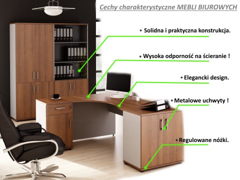 Meble Biurowe Regał Silver R80-5C orzech Camaro + szara platyna na książki segregatory Meble Biurowe Regał Silver R80-5C orzech Camaro + szara platyna na książki segregatory