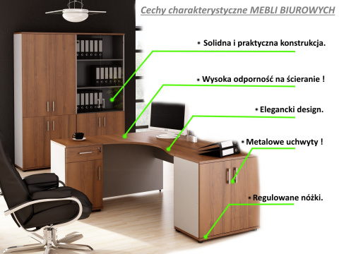 Meble Biurowe Regał Silver RW80-5B orzech Camaro + szara platyna na książki segregatory Meble Biurowe Regał Silver RW80-5B orzech Camaro + szara platyna na książki segregatory
