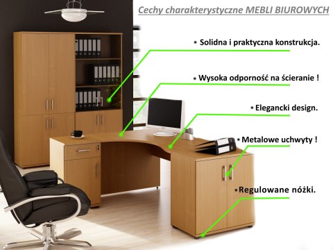 Meble Biurowe Nadstawka Silver NW80-2 buk bawaria + szara platyna Meble Biurowe Nadstawka Silver NW80-2 buk bawaria + szara platyna