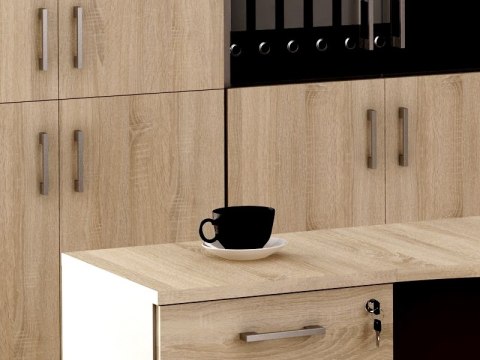 Meble Biurowe Biurko Silver B-80 Dąb Sonoma + Szara platyna Meble Biurowe Biurko Silver B-80 Dąb Sonoma + Szara platyna