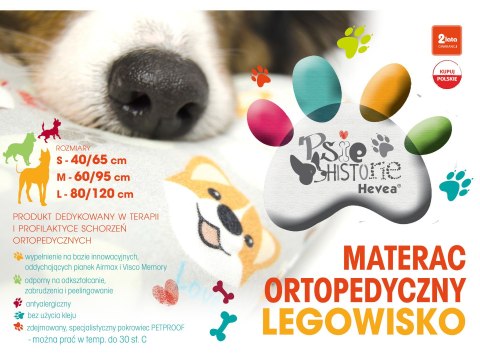 Materac piankowy Hevea Psie Historie ortopedyczny 120x80 (granatowy) Materac piankowy Hevea Psie Historie ortopedyczny 120x80 (granatowy)