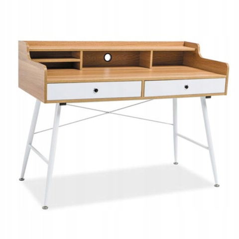 SIGNAL BIURKO B-160 MDF DĄB / METAL BIAŁY+SZUFLADY SIGNAL BIURKO B-160 MDF DĄB / METAL BIAŁY+SZUFLADY
