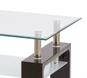 Halmar ława DIANA INTRO prostokątna wenge MDF laminowany szkło transparentny 100x60 z półką Halmar ława DIANA INTRO prostokątna wenge MDF laminowany szkło transparentny 100x60 z półką