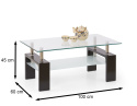 Halmar ława DIANA INTRO prostokątna wenge MDF laminowany szkło transparentny 100x60 z półką Halmar ława DIANA INTRO prostokątna wenge MDF laminowany szkło transparentny 100x60 z półką
