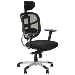 Fotel obrotowy HN-5018 CZARNY - krzesło biurowe do biurka - TILT, ZAGŁÓWEK