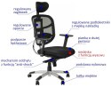 Fotel obrotowy HN-5018 CZARNY - krzesło biurowe do biurka - TILT, ZAGŁÓWEK Fotel obrotowy HN-5018 CZARNY - krzesło biurowe do biurka - TILT, ZAGŁÓWEK