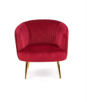 Halmar CROWN fotel wypoczynkowy bordowy tkanina velvet / złoty