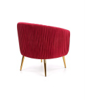 Halmar CROWN fotel wypoczynkowy bordowy tkanina velvet / złoty