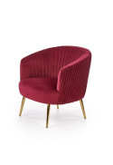 Halmar CROWN fotel wypoczynkowy bordowy tkanina velvet / złoty Halmar CROWN fotel wypoczynkowy bordowy tkanina velvet / złoty