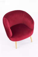 Halmar CROWN fotel wypoczynkowy bordowy tkanina velvet / złoty Halmar CROWN fotel wypoczynkowy bordowy tkanina velvet / złoty