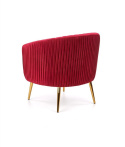 Halmar CROWN fotel wypoczynkowy bordowy tkanina velvet / złoty Halmar CROWN fotel wypoczynkowy bordowy tkanina velvet / złoty
