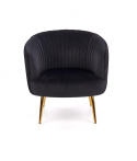 Halmar CROWN fotel wypoczynkowy czarny tkanina velvet/ złoty Halmar CROWN fotel wypoczynkowy czarny tkanina velvet/ złoty