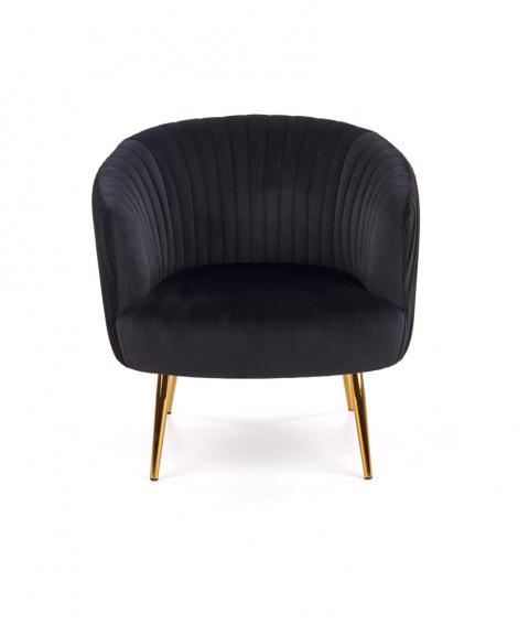 Halmar CROWN fotel wypoczynkowy czarny tkanina velvet/ złoty Halmar CROWN fotel wypoczynkowy czarny tkanina velvet/ złoty
