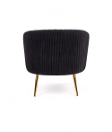 Halmar CROWN fotel wypoczynkowy czarny tkanina velvet/ złoty Halmar CROWN fotel wypoczynkowy czarny tkanina velvet/ złoty