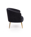 Halmar CROWN fotel wypoczynkowy czarny tkanina velvet/ złoty Halmar CROWN fotel wypoczynkowy czarny tkanina velvet/ złoty