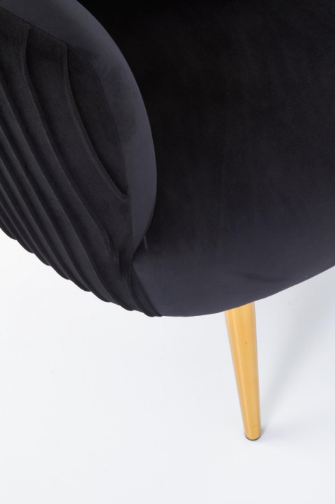 Halmar CROWN fotel wypoczynkowy czarny tkanina velvet/ złoty Halmar CROWN fotel wypoczynkowy czarny tkanina velvet/ złoty