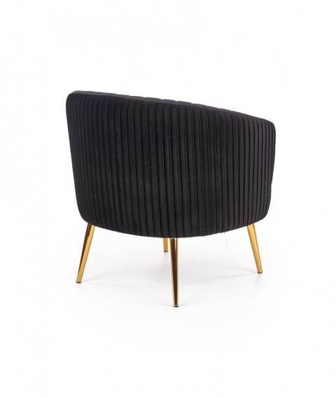 Halmar CROWN fotel wypoczynkowy czarny tkanina velvet/ złoty Halmar CROWN fotel wypoczynkowy czarny tkanina velvet/ złoty