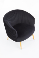 Halmar CROWN fotel wypoczynkowy czarny tkanina velvet/ złoty Halmar CROWN fotel wypoczynkowy czarny tkanina velvet/ złoty