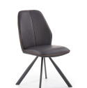 Halmar K319 krzesło brązowy / czarny tkanina+ekoskóra