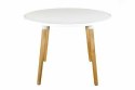 Intesi Stół Copine blat okrągły biały fi110cm MDF lakierowany mat nogi drewno jesionowe do kuchni jadalni kawiarni restauracji Intesi Stół Copine blat okrągły biały fi110cm MDF lakierowany mat nogi drewno jesionowe do kuchni jadalni kawiarni restauracji