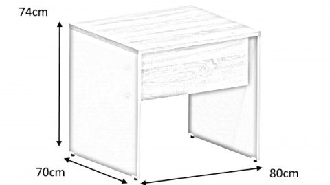 Meble Biurowe Biurko Silver B-80 Dąb Sonoma + Szara platyna Meble Biurowe Biurko Silver B-80 Dąb Sonoma + Szara platyna