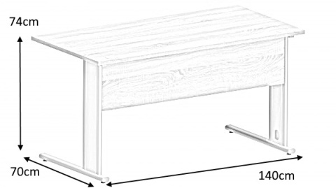 Meble Biurowe Biurko Silver B140S Dąb Sonoma + Szara platyna Meble Biurowe Biurko Silver B140S Dąb Sonoma + Szara platyna
