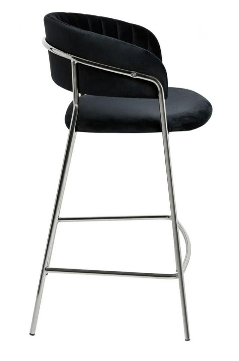 HOKER KRZESŁO BAROWE MARGO 65 TAPICERKA CZARNY WELUR PODSTAWA CHROMOWANA METALOWA King Home HOKER KRZESŁO BAROWE MARGO 65 TAPICERKA CZARNY WELUR PODSTAWA CHROMOWANA METALOWA King Home