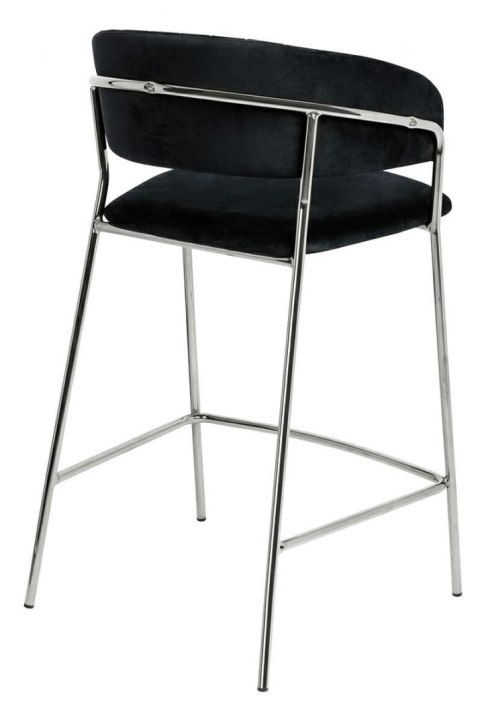 HOKER KRZESŁO BAROWE MARGO 65 TAPICERKA CZARNY WELUR PODSTAWA CHROMOWANA METALOWA King Home HOKER KRZESŁO BAROWE MARGO 65 TAPICERKA CZARNY WELUR PODSTAWA CHROMOWANA METALOWA King Home