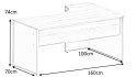 Meble Biurowe Biurko Silver BN-160L Dąb Sonoma + Szara platyna Meble Biurowe Biurko Silver BN-160L Dąb Sonoma + Szara platyna