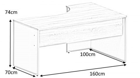 Meble Biurowe Biurko Silver BN-160L Dąb Sonoma + Szara platyna Meble Biurowe Biurko Silver BN-160L Dąb Sonoma + Szara platyna