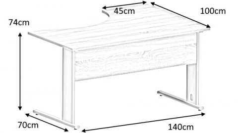 Meble Biurowe Biurko Silver BN-140LS Dąb Sonoma + Szara platyna Meble Biurowe Biurko Silver BN-140LS Dąb Sonoma + Szara platyna