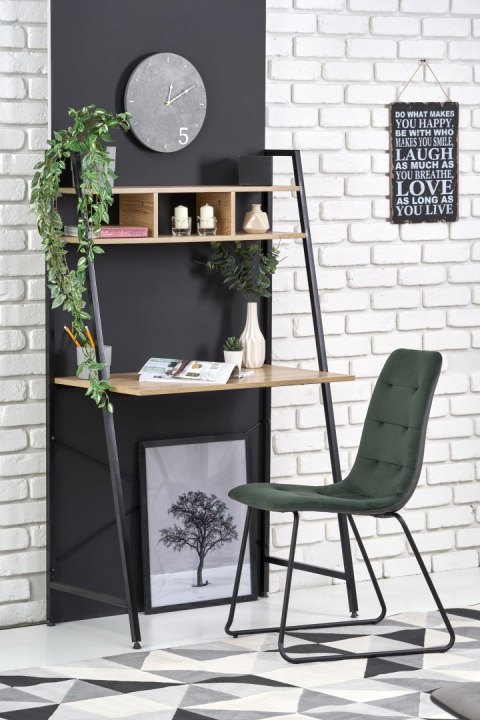 Halmar biurko NARVIK B2 stal malowana czarny / dąb sonoma MDF fornir, 84x46 półki Halmar biurko NARVIK B2 stal malowana czarny / dąb sonoma MDF fornir, 84x46 półki