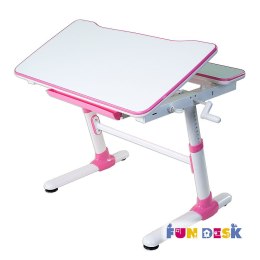 Fun Desk Biurko z szufladą regulowane Carezza Pink Różowe dla dziewczynki