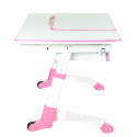 Fun Desk Biurko Amare Pink z szufladą Drawer Pink regulowane białe różowe dla dziewczynki