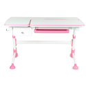 Fun Desk Biurko Amare Pink z szufladą Drawer Pink regulowane białe różowe dla dziewczynki