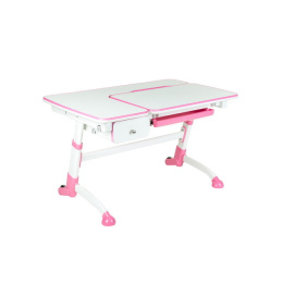 Fun Desk Biurko Amare Pink z szufladą Drawer Pink regulowane białe różowe dla dziewczynki